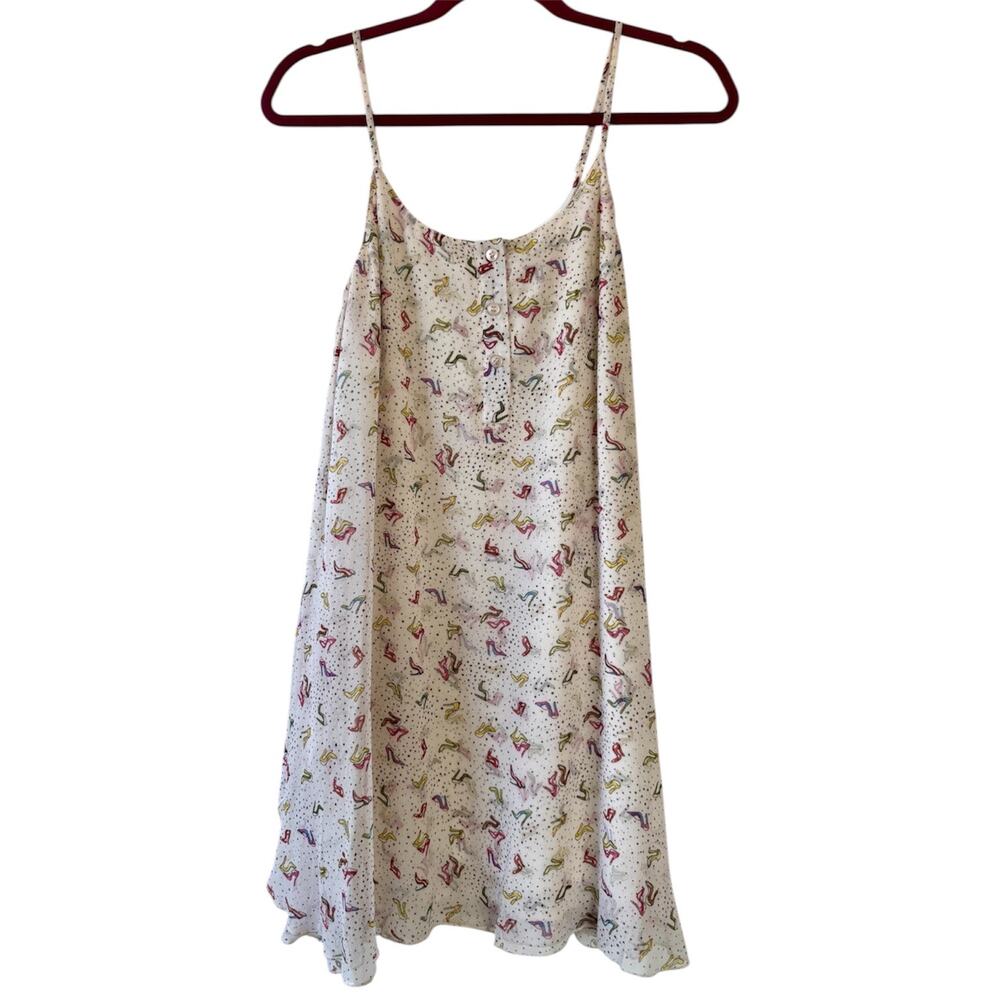 Chaudry KC Vintage Cream High Heel Stiletto & Dot Print Mini Dress Women’s Small